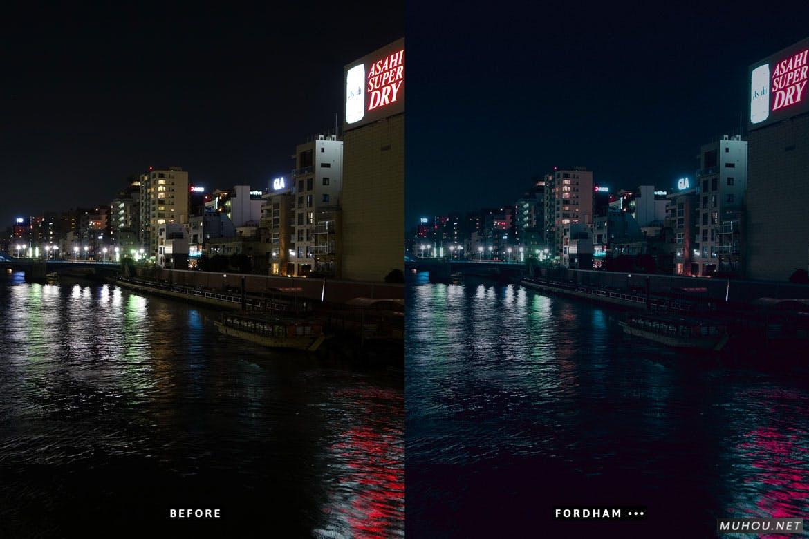 LUT+lr调色预设-14套黄昏夜景暮光之城城市色调滤镜 14 Midnight Lightroom Presets, Profiles and LUTs插图13
