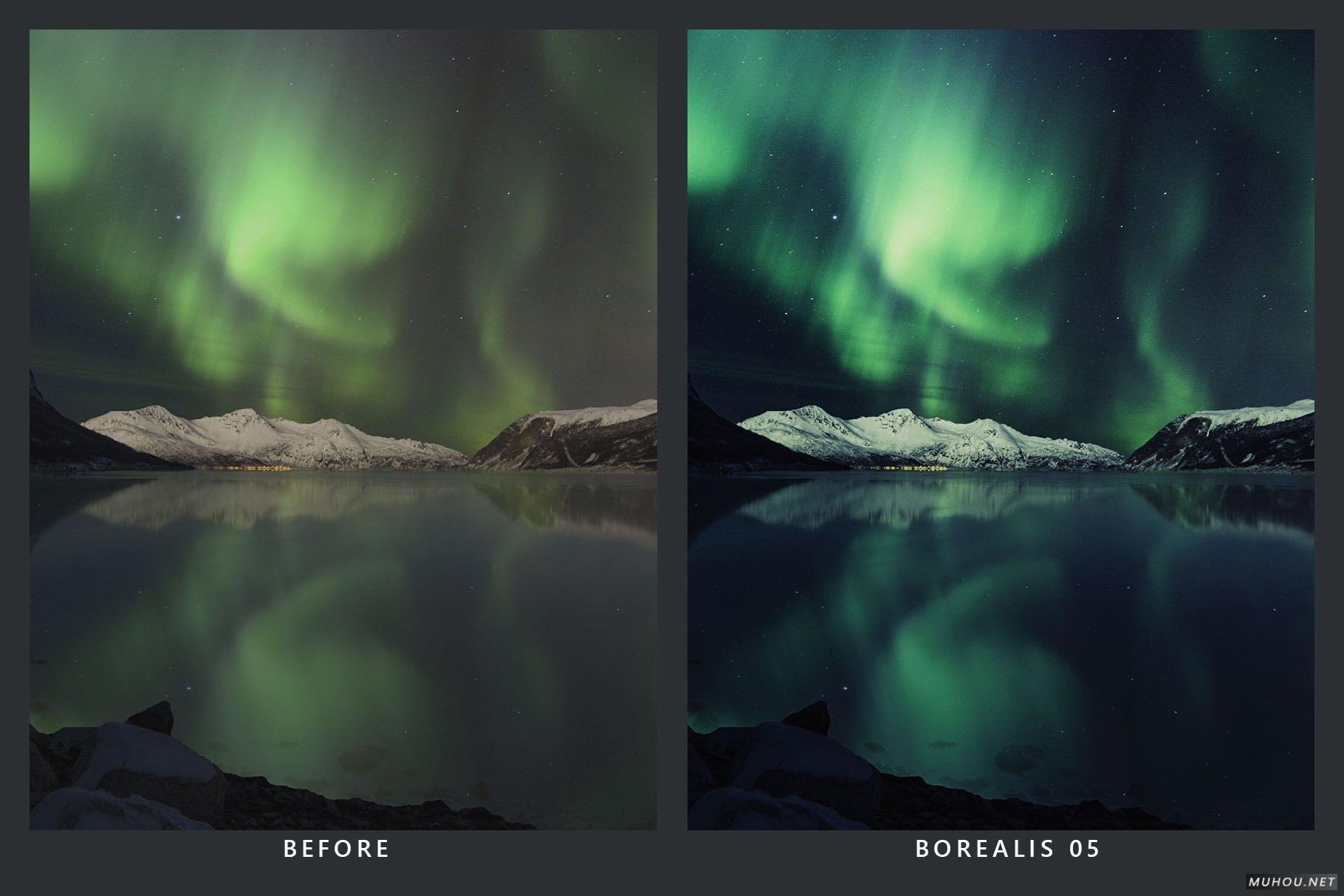 Luts调色预设-20套超酷旅行极光视频照片调色效果（收藏）20 Aurora Lightroom Presets and LUTs插图8