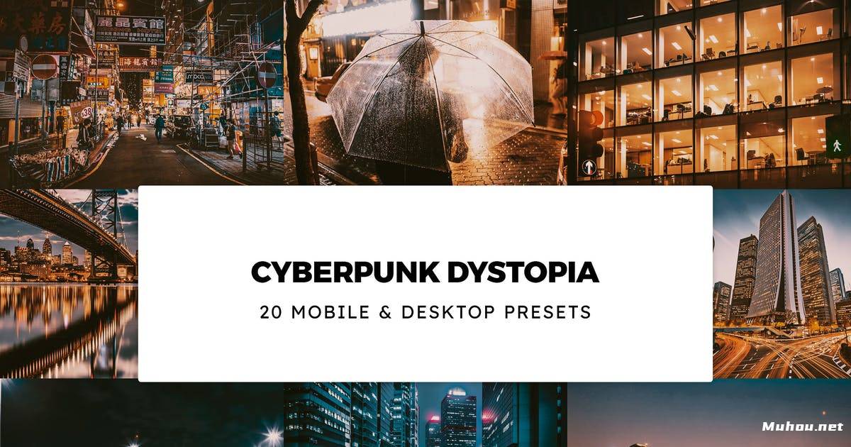 Luts调色预设-20个赛博朋克反乌托邦色调滤镜Lightroom预设和LUTs20 Cyberpunk Dystopia Lightroom Presets & LUTs插图