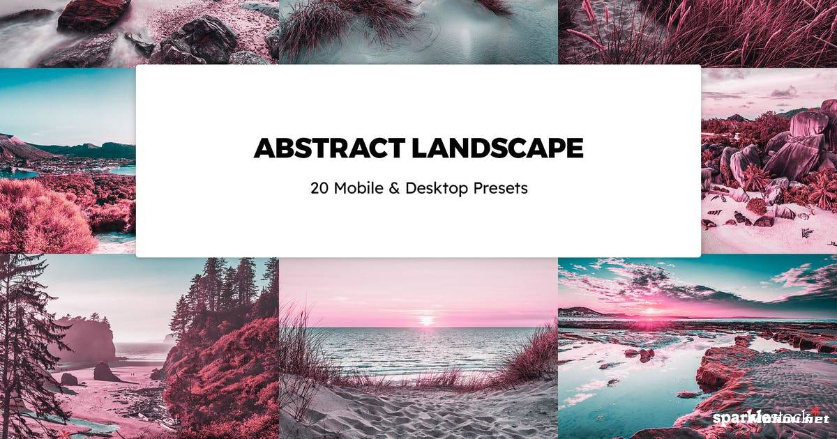 Luts调色预设-20个红外超现实抽象景观Lightroom预设和lut20 Abstract Landscapes Lightroom Presets & LUTs插图