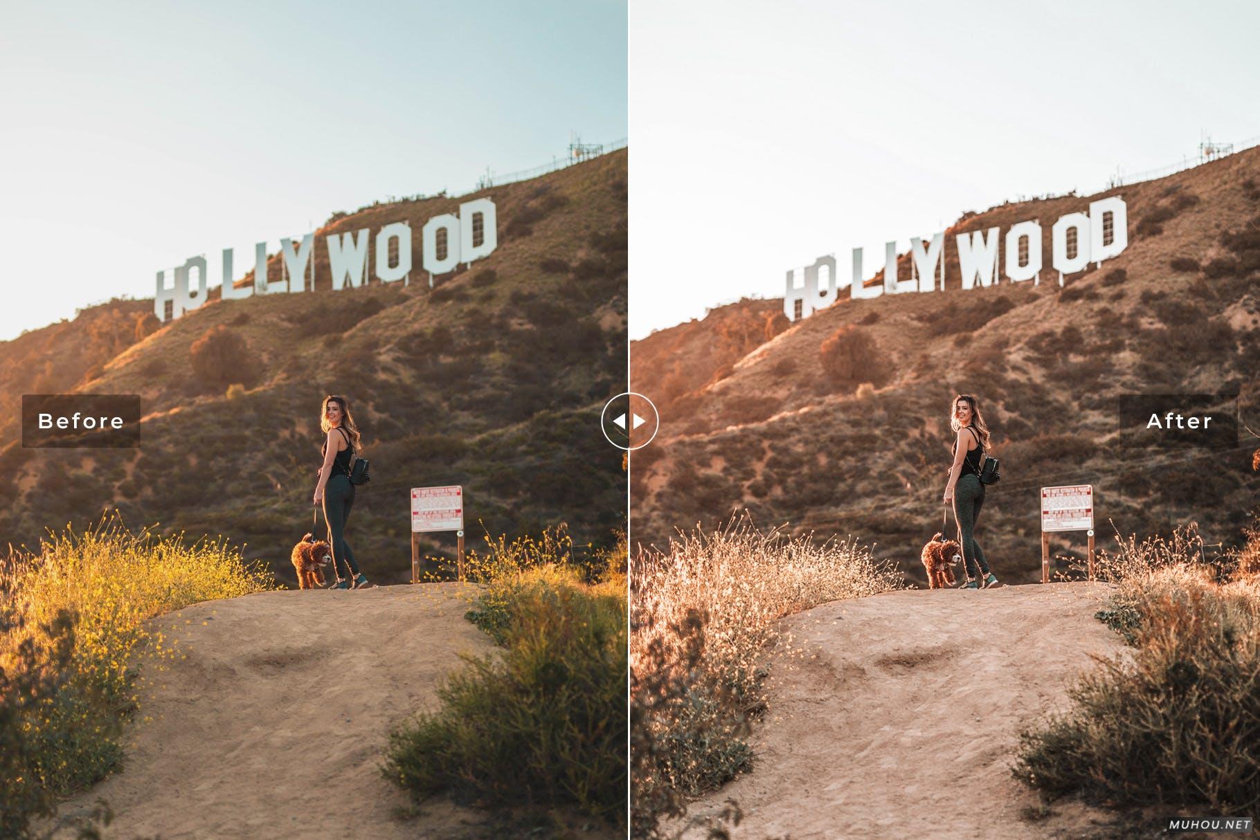 LR调色预设-11组洛杉矶夕阳黄昏魅力肖像调色效果Los Angeles Mobile & Desktop Lightroom Presets插图5