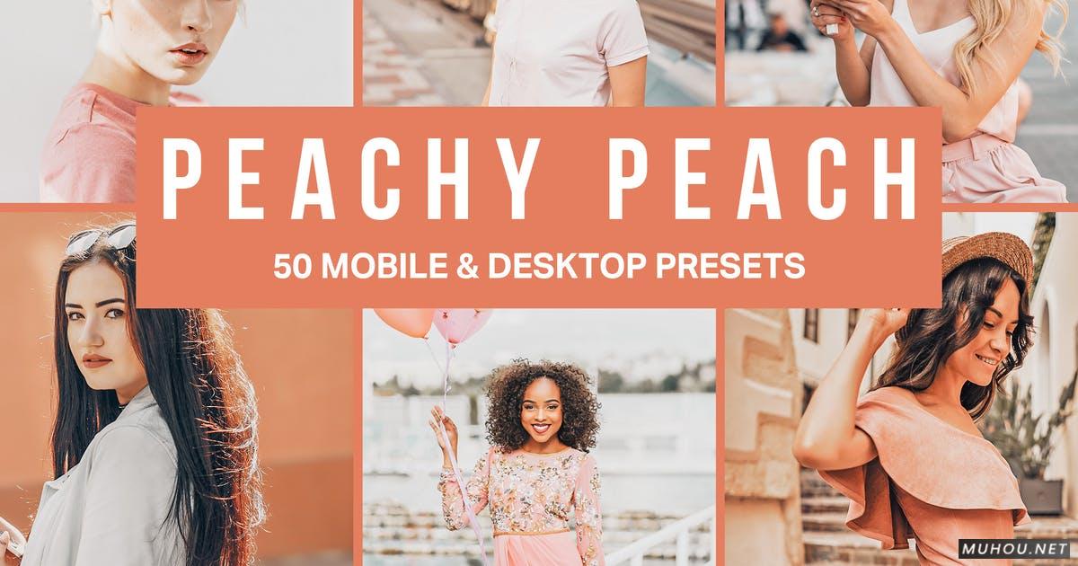 Luts调色预设-50套秋天少女风照片视频调色滤镜 50 Peachy Peach Lightroom Presets and LUTs插图