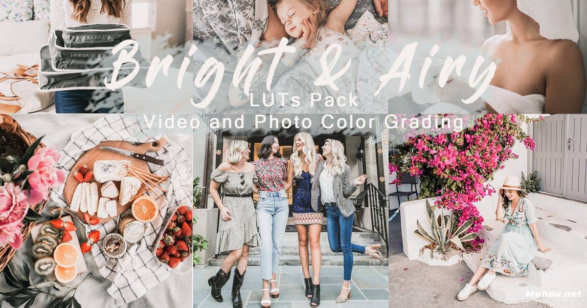 Luts视频预设-明亮通风的婚礼简洁风调色滤镜Bright & Airy LUTs for Video and Photo插图