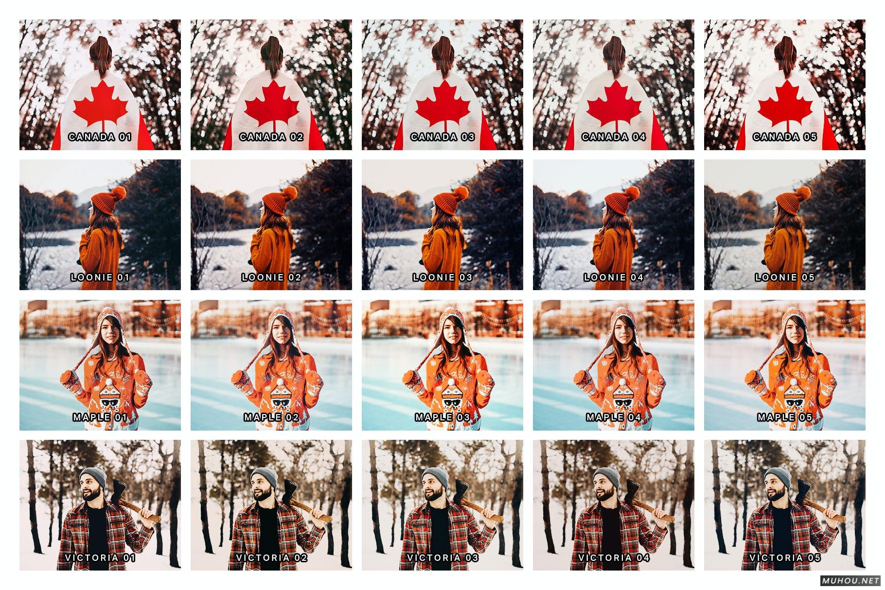 Luts调色预设-20组维多利亚红色枫叶色调滤镜 20 Canadian Lightroom Presets and LUTs插图7