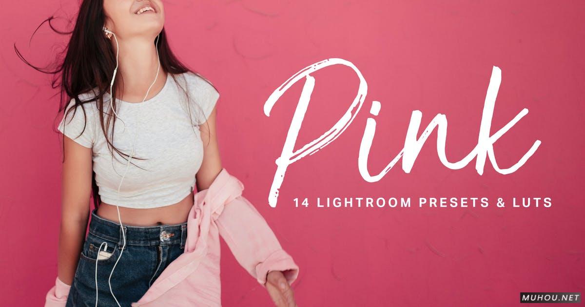 Luts调色预设-14组粉红色少女色系色调滤镜 14 Pink Lightroom Presets and LUTs插图