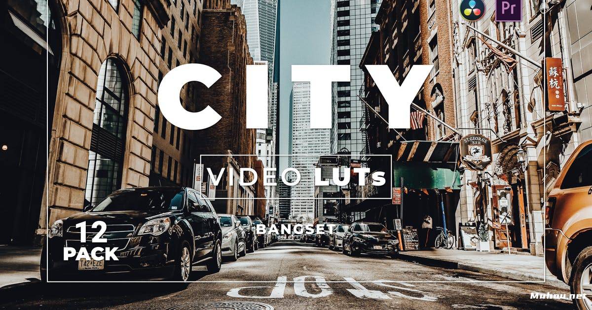 Luts视频预设-邦塞特城市去色风格调色滤镜lutBangset City Pack 12 Video LUTs插图
