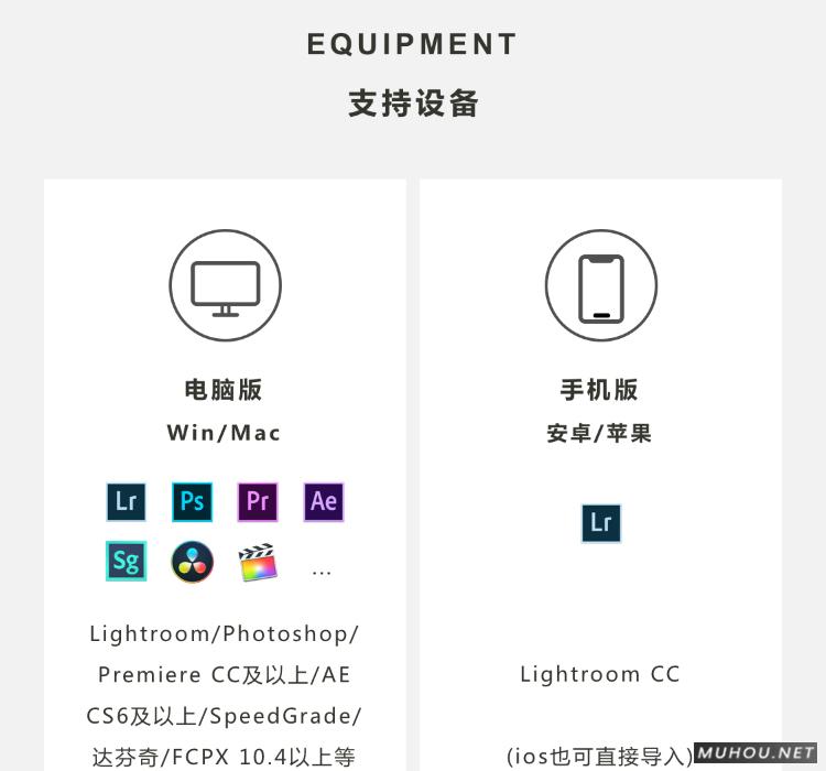 Luts调色预设：视频调色（LR-PR-AE-PS-FCPX-达芬奇）
