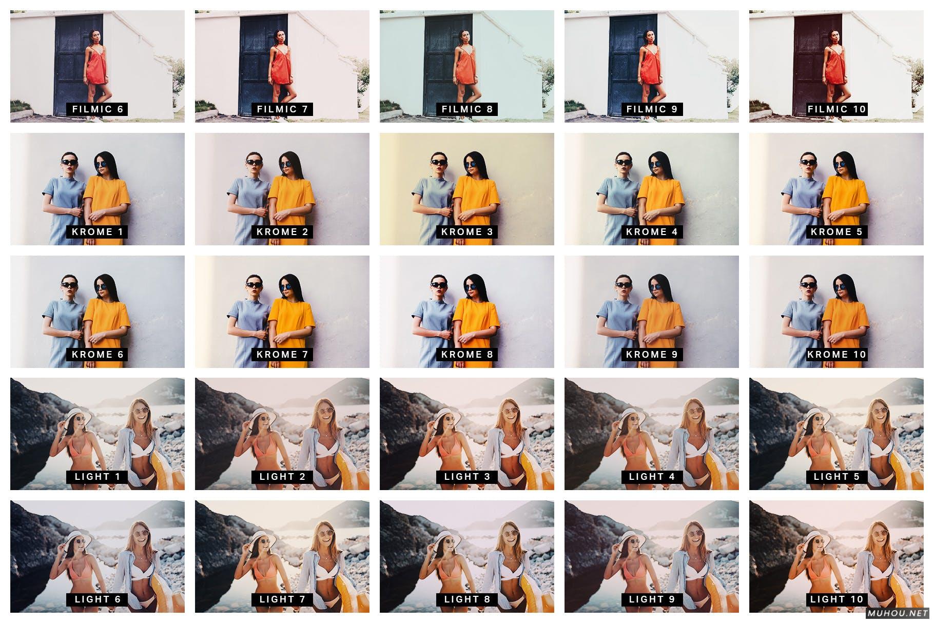 Luts调色预设-50套白色主题婚礼婚纱室外色调滤镜50 Editorial Lightroom Presets and LUTs插图9
