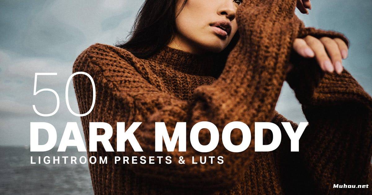 Luts调色预设-50个黑暗和喜怒无常的色调调色LUTs50 Dark Moody Lightroom Presets LUTs插图