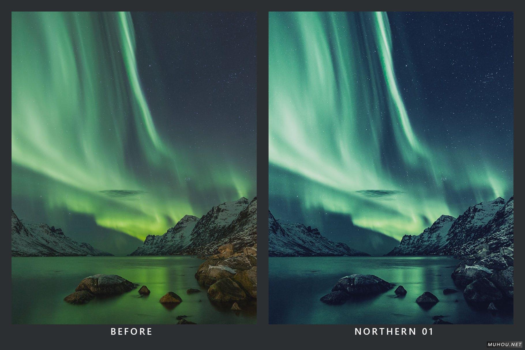 Luts调色预设-20套超酷旅行极光视频照片调色效果（收藏）20 Aurora Lightroom Presets and LUTs插图10