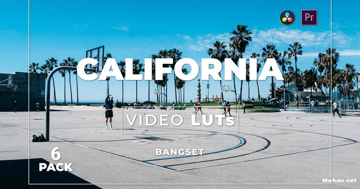 Luts视频预设-邦塞特加州复古美学调色滤镜5组lutBangset California Pack 6 Video LUTs插图
