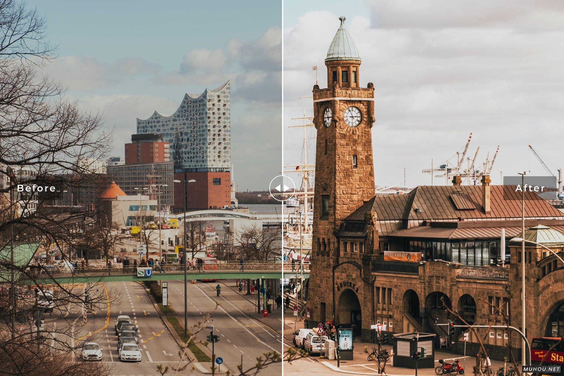 LR调色预设-婚礼摄影，城市，人像，时装调色效果下载 Hamburg Mobile & Desktop Lightroom Presets插图6