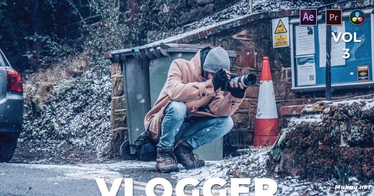 Luts视频预设-电影感冬季寒冷调色滤镜LUTs第3卷Vlogger Pack Video LUTs Vol.3插图
