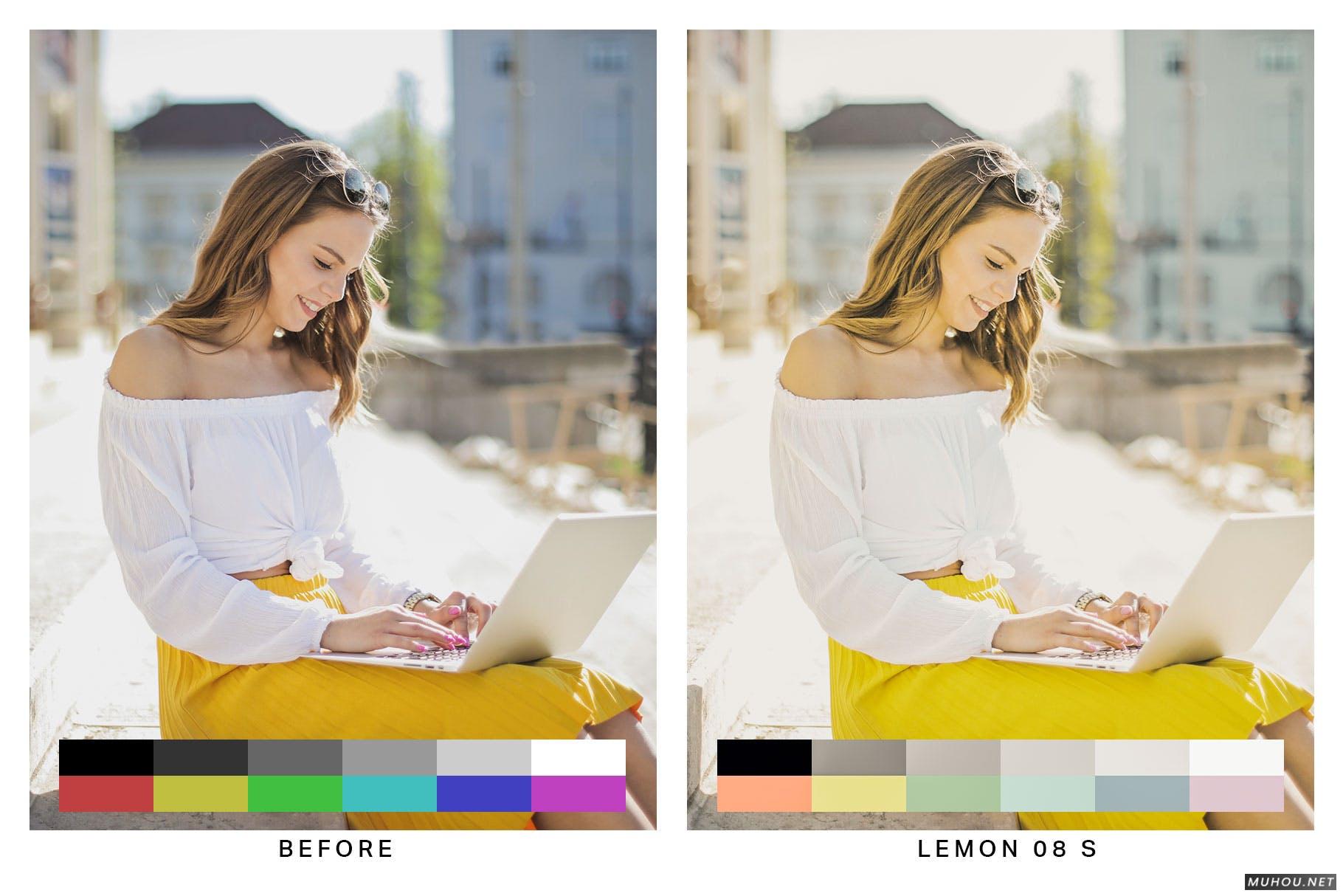 Luts调色预设-50套黄色主色调活力vlog视频照片调色预设50 Tumeric Yellow Lightroom Presets and LUTs插图10